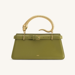 Elena Snake Handle Top Handle Bag - Matcha Green