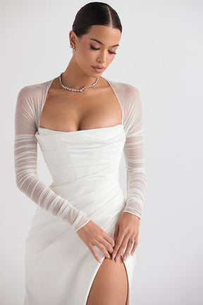 Elise white satin bridal gown