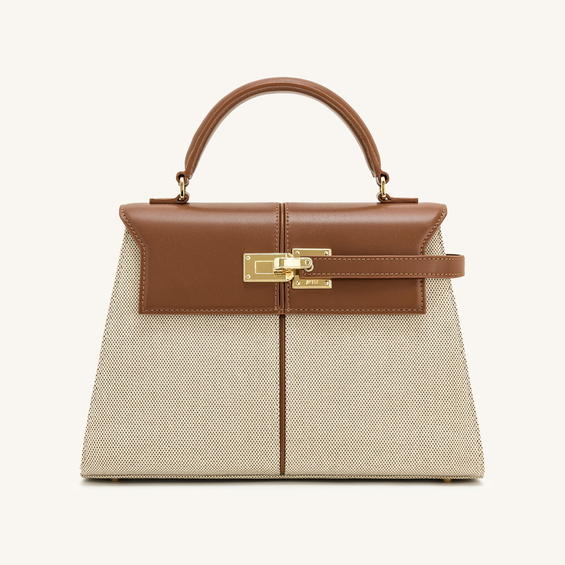 Elise Large Top Handle Bag - Brown Canvas