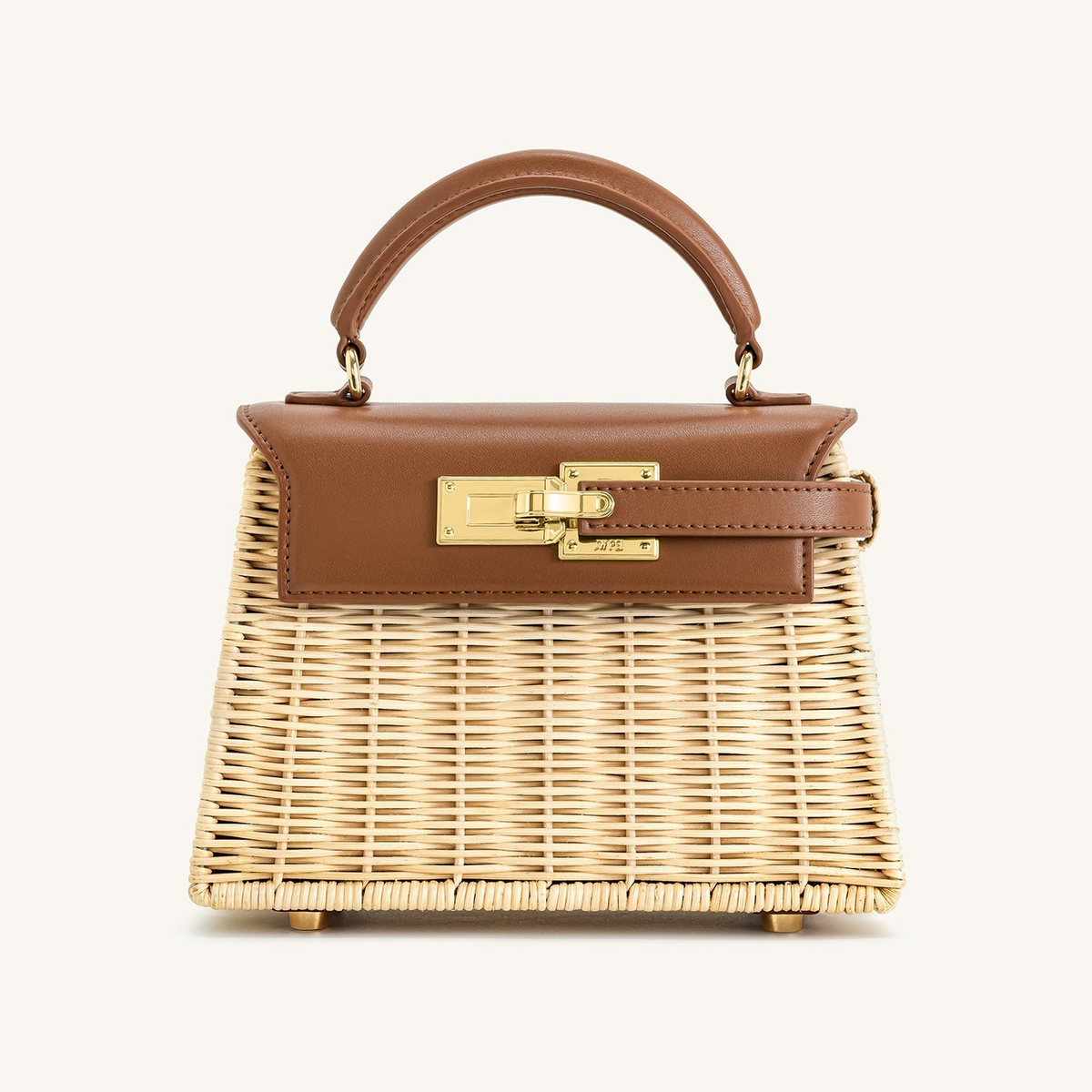 Elise Natural Rattan Weaving Handbag - Brown Rattan