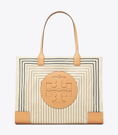 Tory Burch ELLA TOTE BAG BOX STRIPE/NATURAL VACHETTA - Bags | Shop From The Mirage