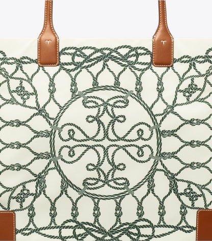 Tory Burch ELLA TOTE BAG IVORY ABSTRACT ROPE - Bags | Shop From The Mirage