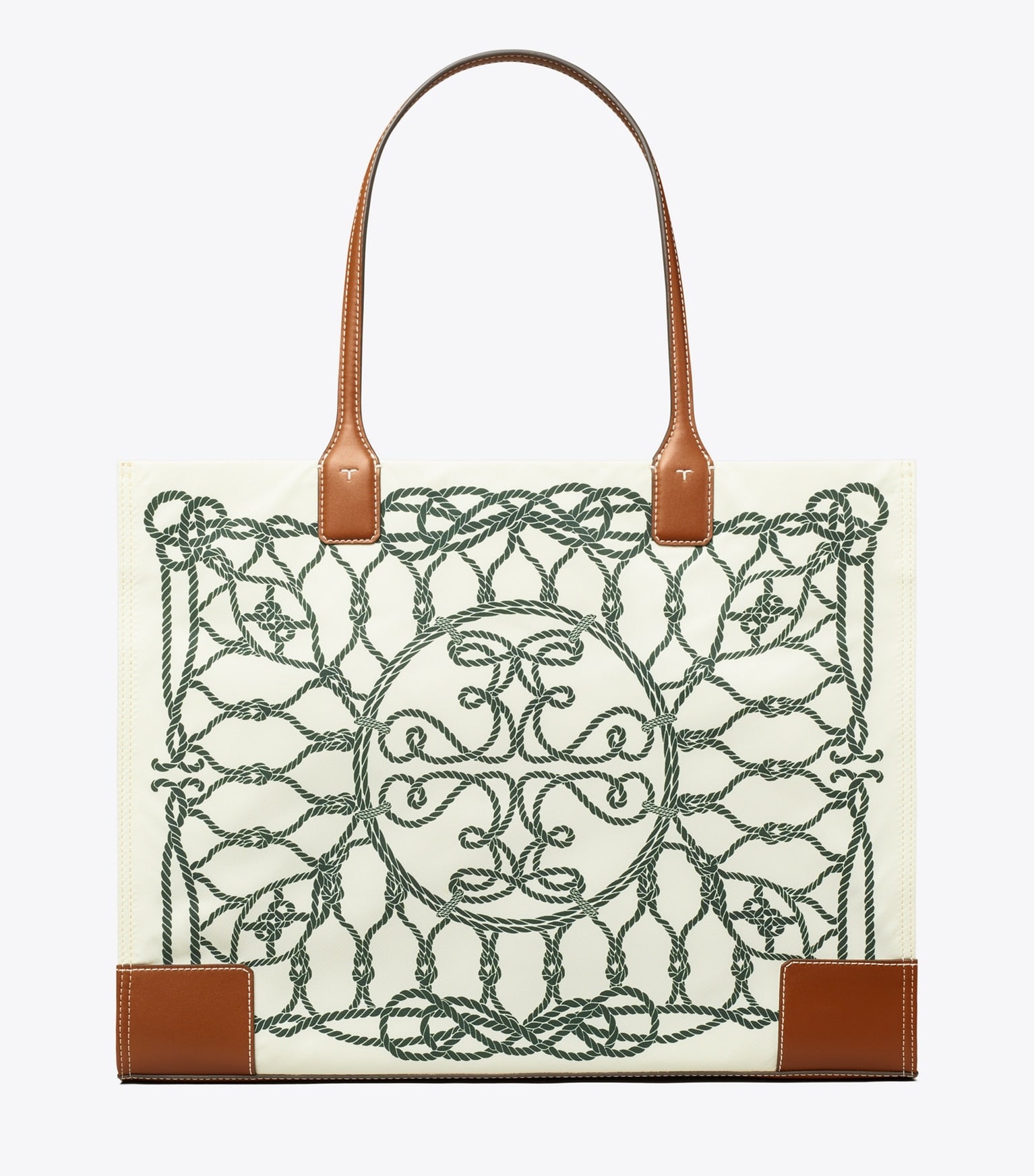 Tory Burch ELLA TOTE BAG IVORY ABSTRACT ROPE - Bags | Shop From The Mirage