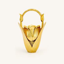 Ella Tulip Vase Top Handle Bag - Gold