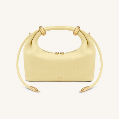Ellie Metal Ring Embellished Top Handle Bag - Lemon Yellow