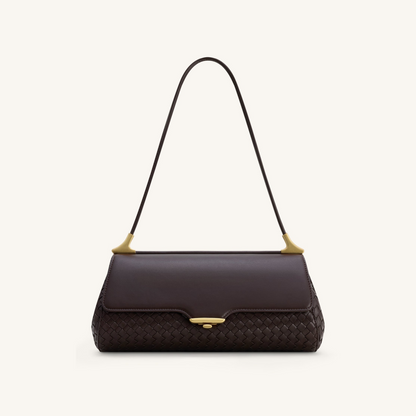 Eloise Woven Shoulder Bag - Dark Brown