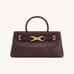 Elora Woven Tote Bag - Deep Burgundy
