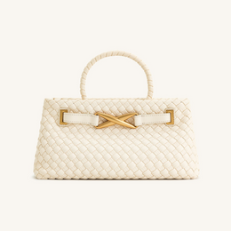 Elora Woven Tote Bag - White