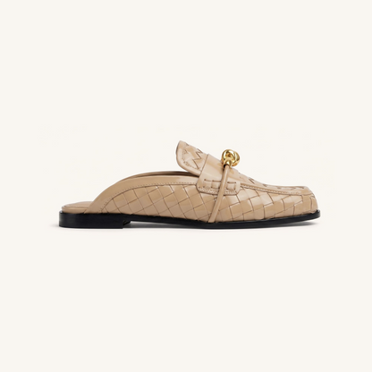 Elowen Woven Horsebit Mule Loafers - Khaki