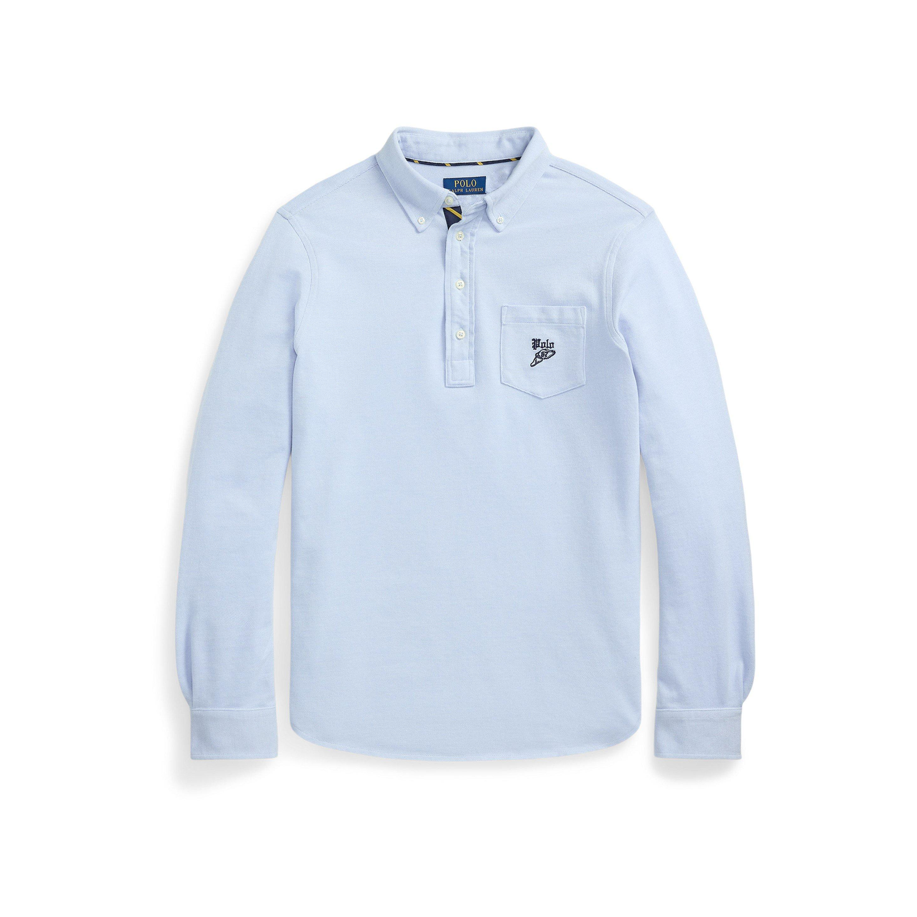 Embroidered Logo Chest Pocket Long Sleeve Shirt