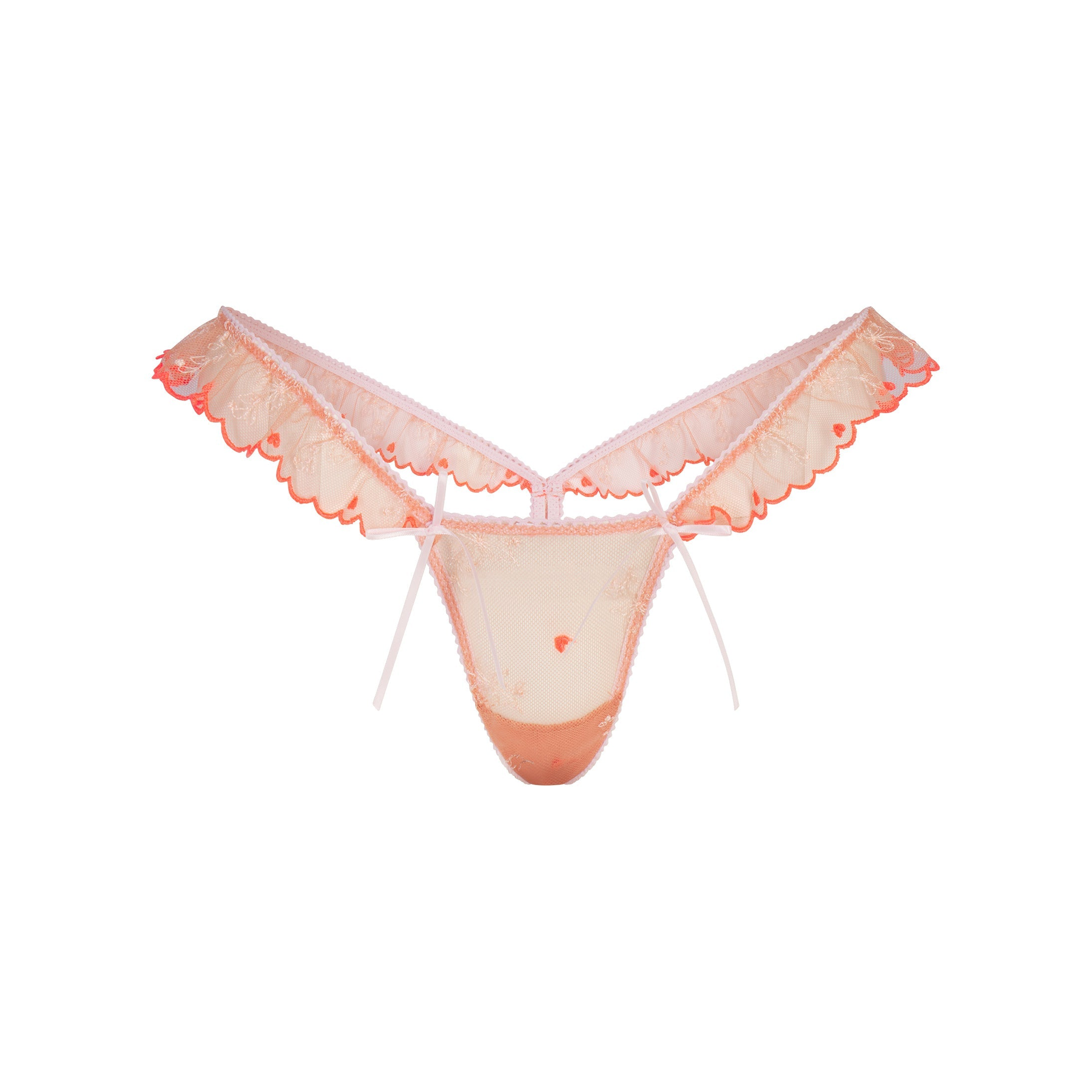 Embroidered Tulle Butterfly Thong