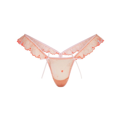 Embroidered Tulle Butterfly Thong