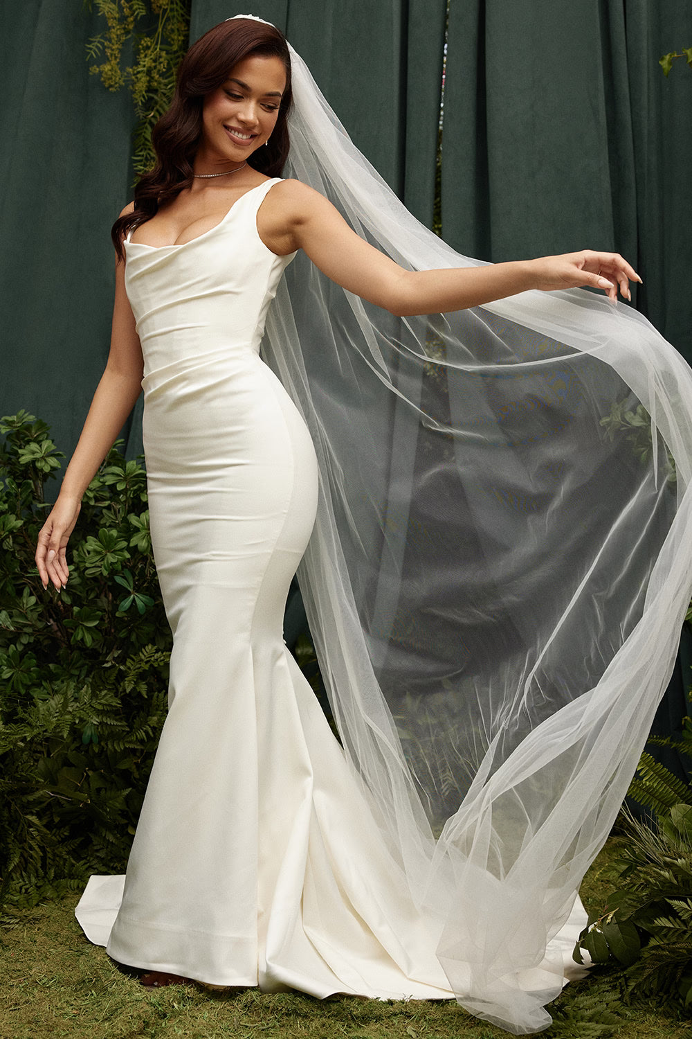 Leone white ultra long soft tulle veil