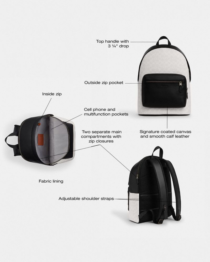 West Backpack In Signature Canvas