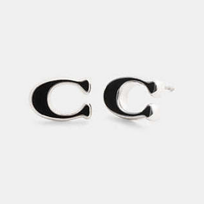 Enamel Signature Stud Earrings