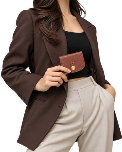 Épure Card holder Brown - Leather