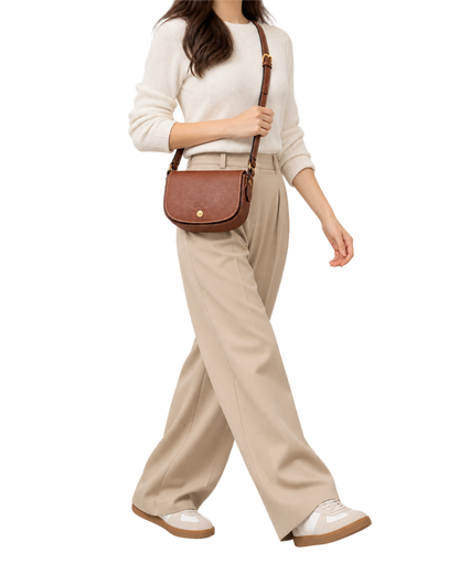Épure S Crossbody bag Brown - Leather