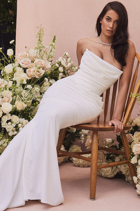 Esmee ivory draped strapless bridal gown - limited edition