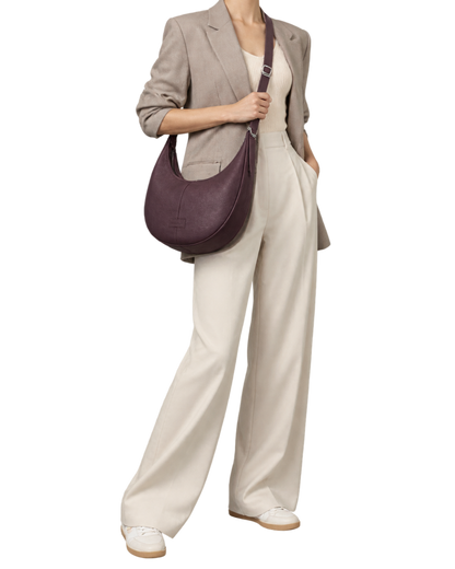Essential L Crossbody bag Eggplant - Leather