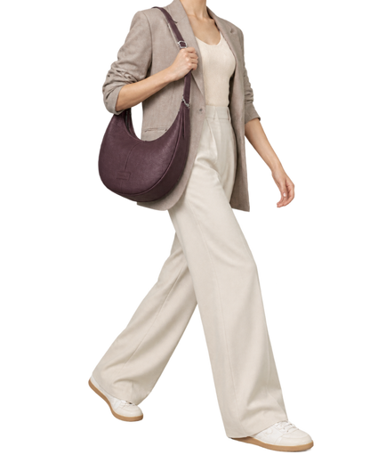 Essential L Crossbody bag Eggplant - Leather