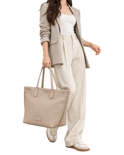 Essential L Tote bag Clay - Leather