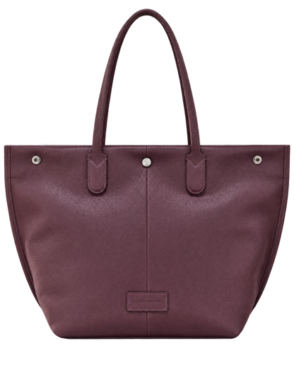 Essential L Tote bag Eggplant - Leather