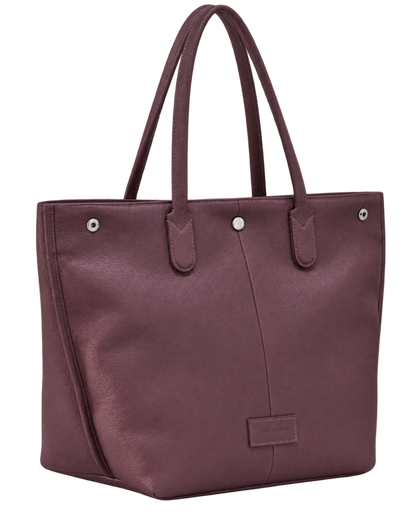 Essential L Tote bag Eggplant - Leather