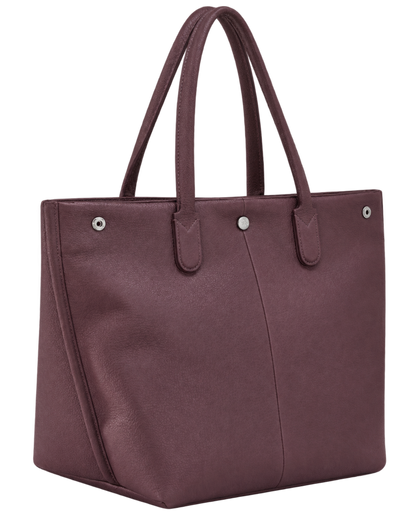 Essential L Tote bag Eggplant - Leather