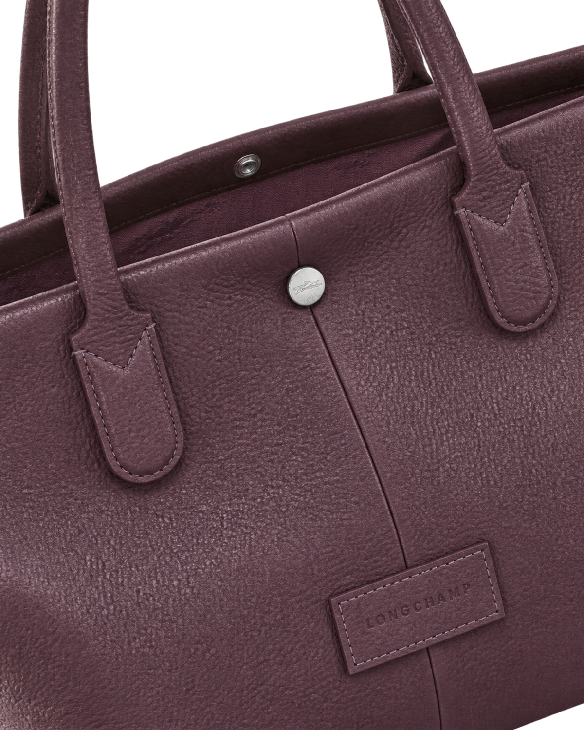 Essential L Tote bag Eggplant - Leather