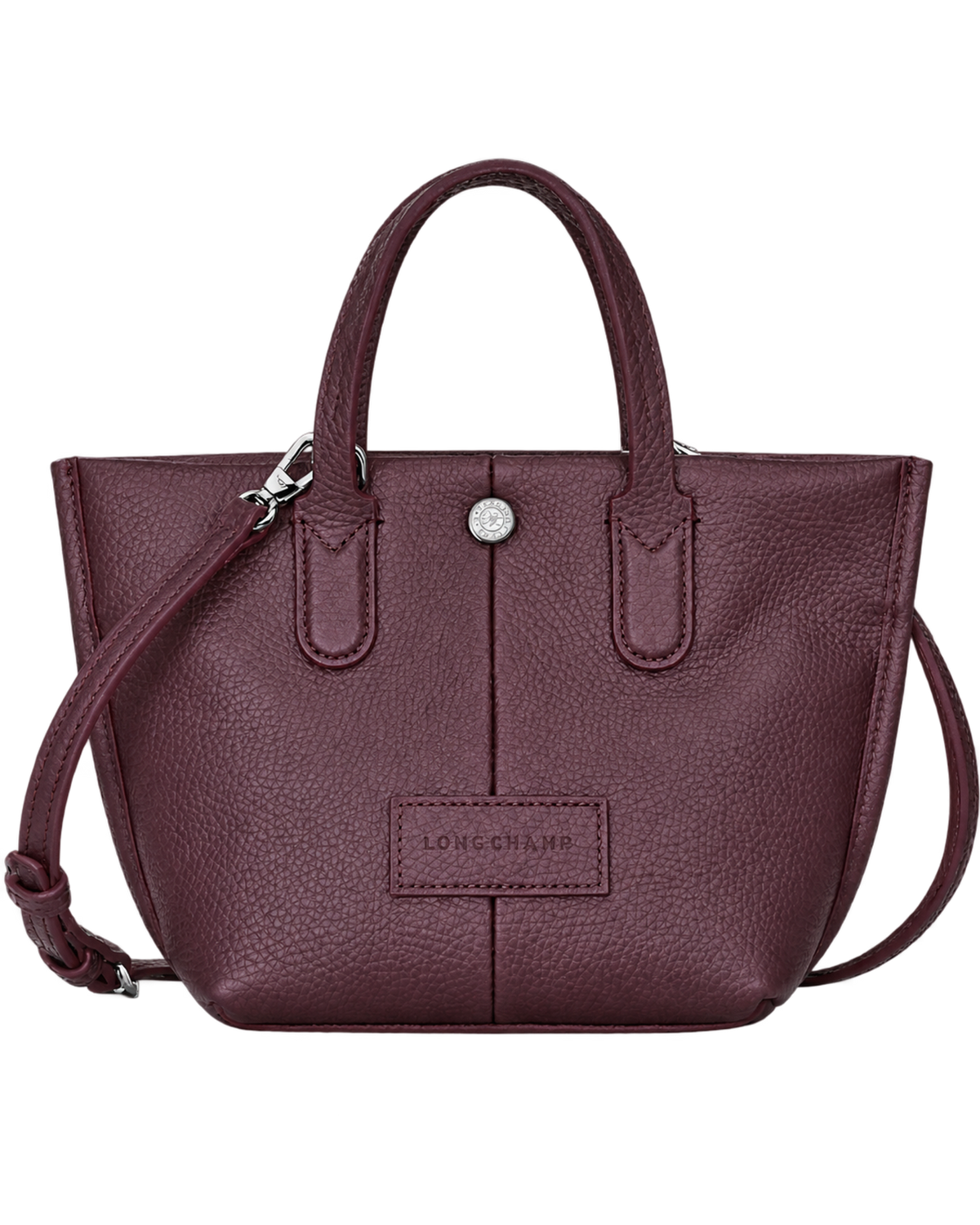 Essential XS Handbag Eggplant - Leather