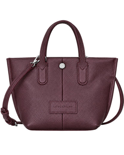 Essential XS Handbag Eggplant - Leather