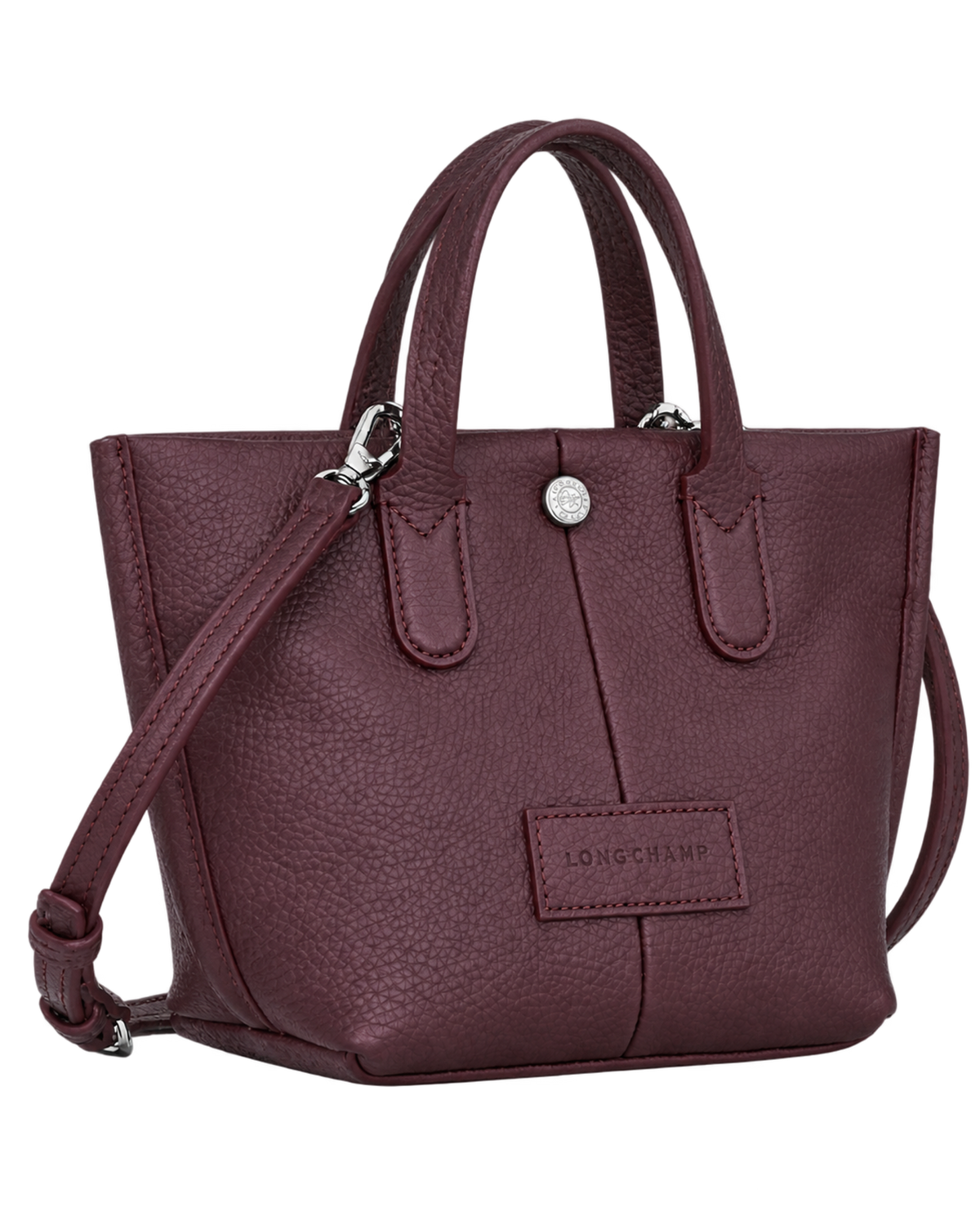 Essential XS Handbag Eggplant - Leather