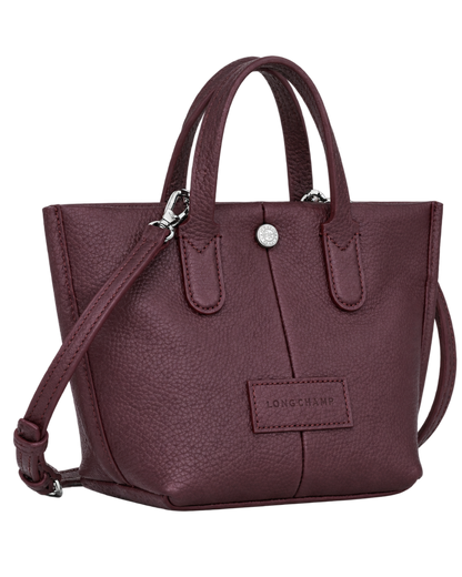 Essential XS Handbag Eggplant - Leather