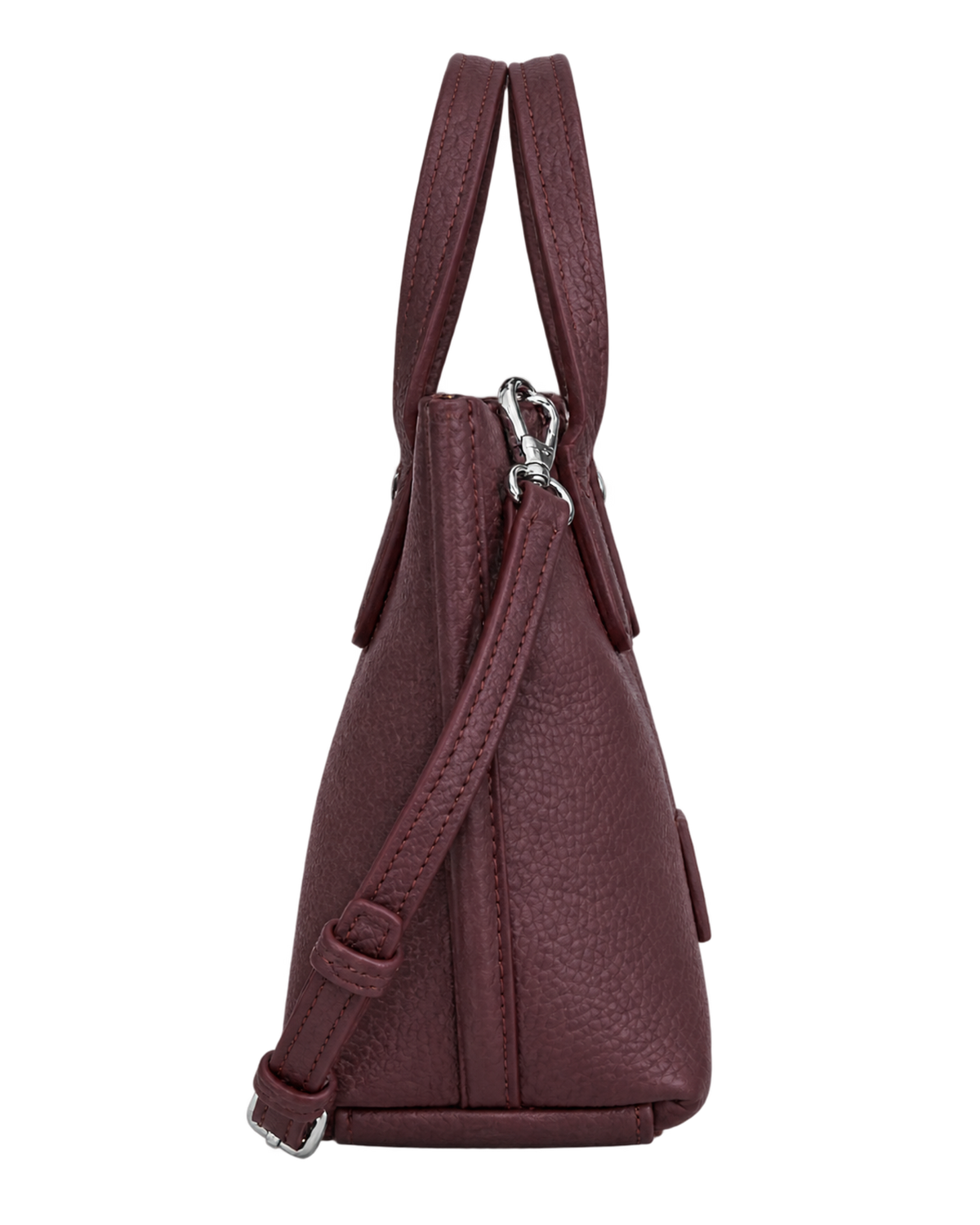 Essential XS Handbag Eggplant - Leather