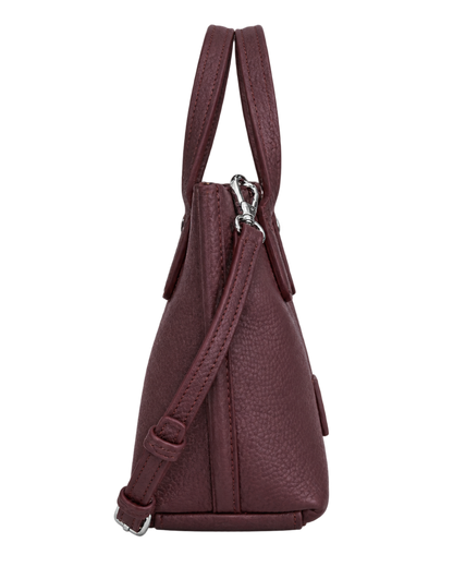 Essential XS Handbag Eggplant - Leather