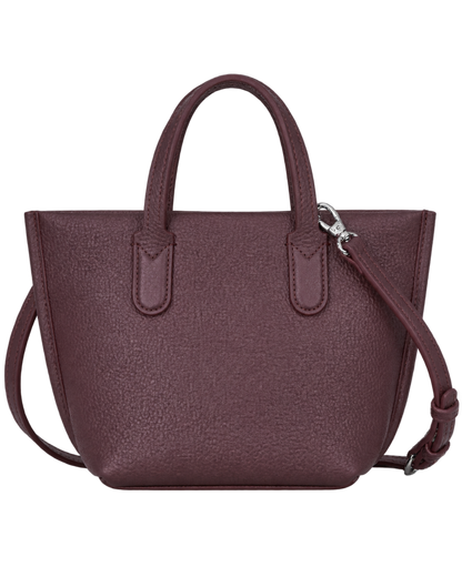 Essential XS Handbag Eggplant - Leather