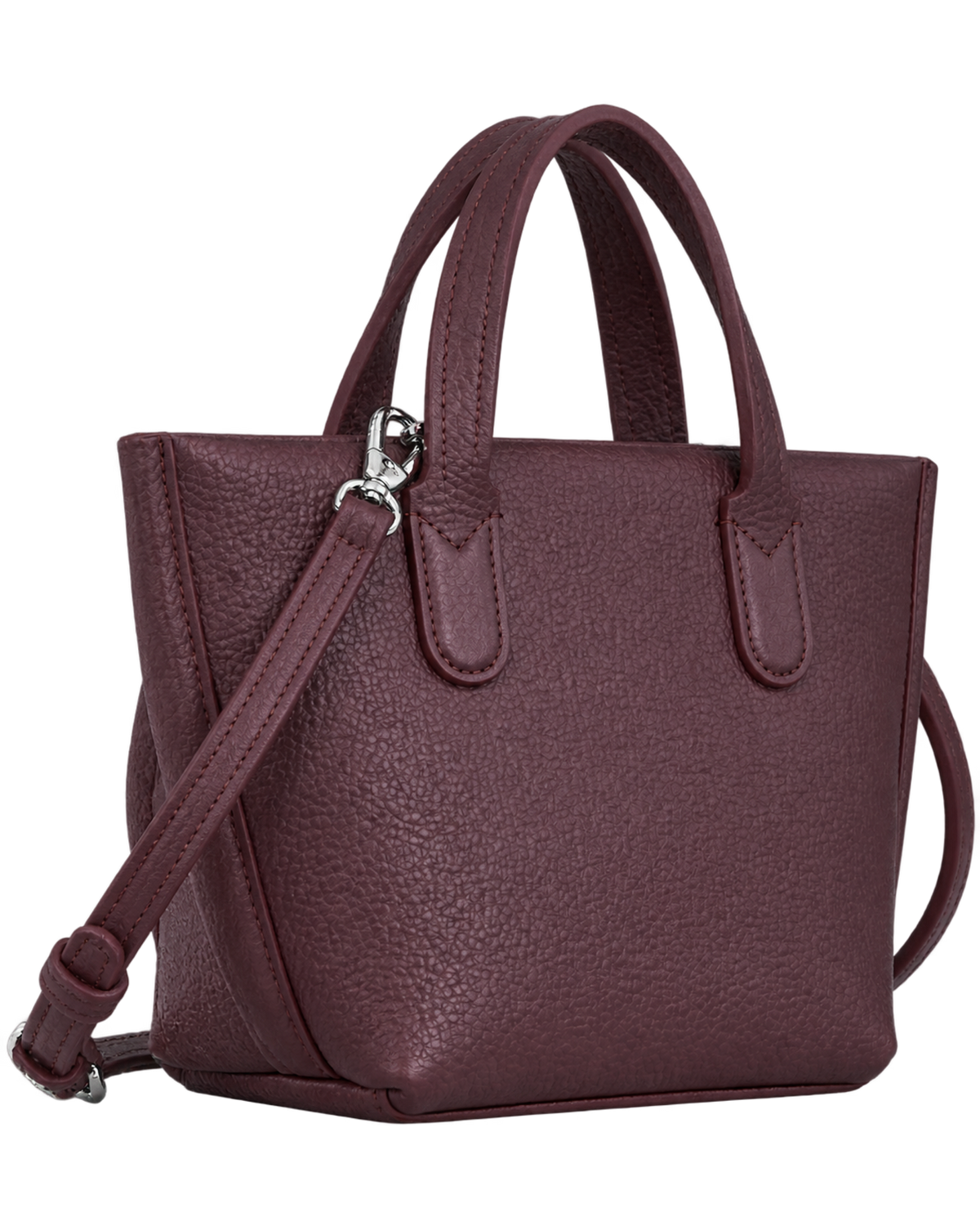 Essential XS Handbag Eggplant - Leather