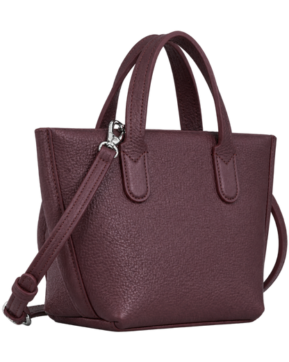 Essential XS Handbag Eggplant - Leather