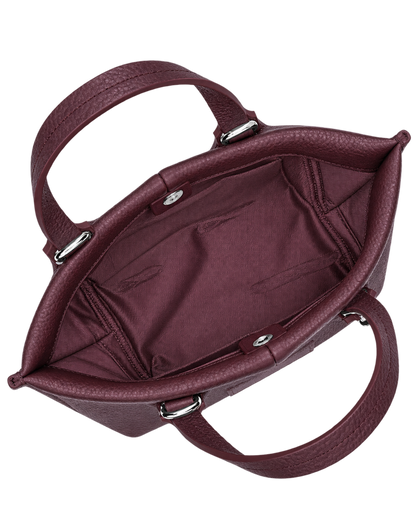 Essential XS Handbag Eggplant - Leather