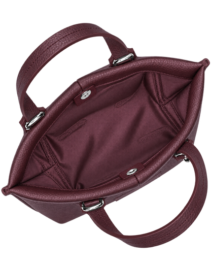 Essential XS Handbag Eggplant - Leather