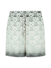 Casablanca Gradient Heart Monogram Silk Shorts in Grey