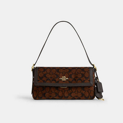 Etta Small Flap Shoulder Bag In Signature Chenille