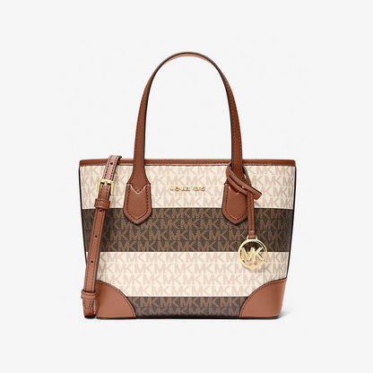 Eva Extra-Small Striped Signature Logo Convertible Tote Bag