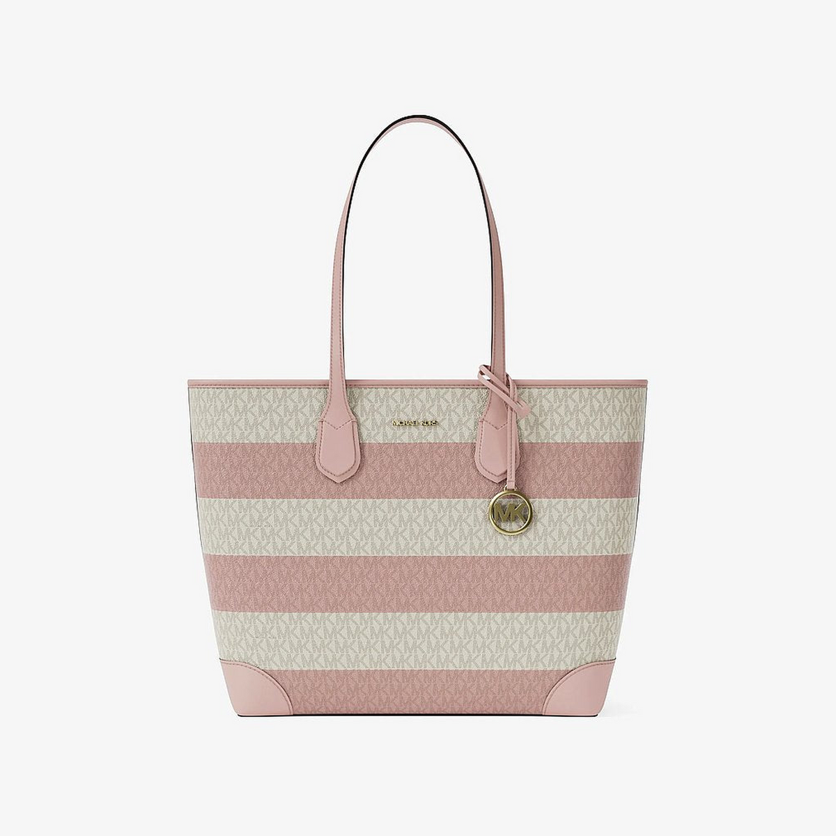 Eva Large Striped Signature Logo Tote Bag