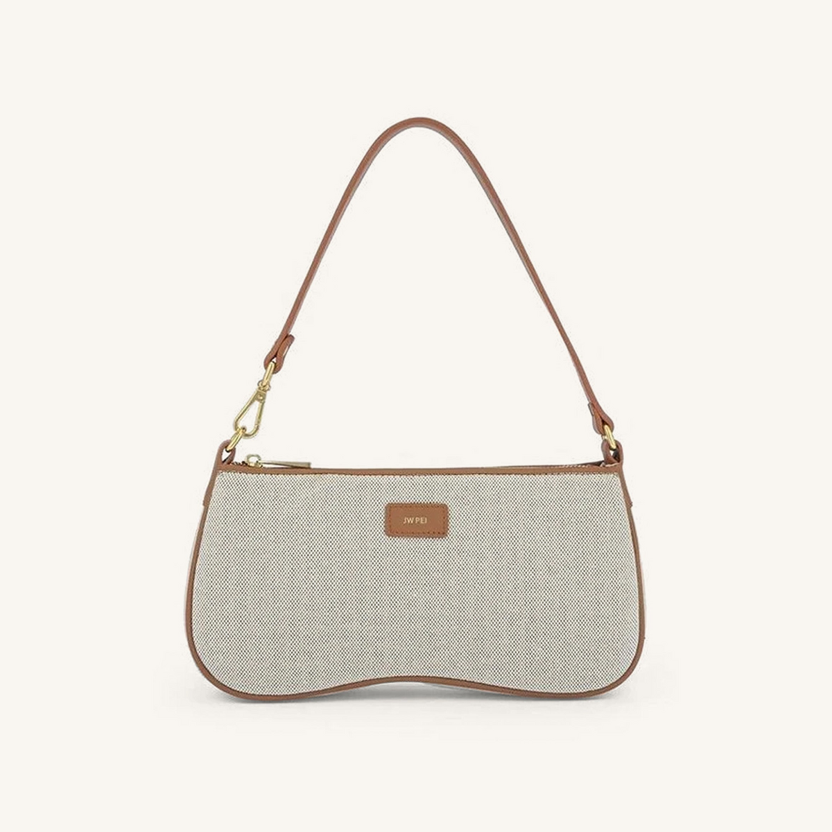 Eva Shoulder Handbag - Beige Canvas