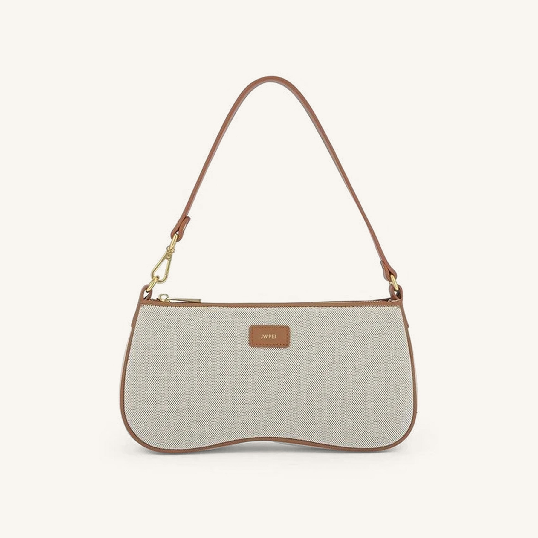 Eva Shoulder Handbag - Beige Canvas