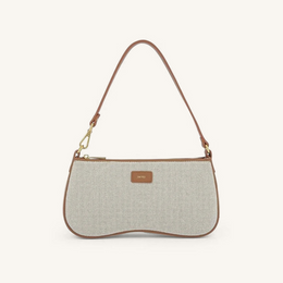 Eva Shoulder Handbag - Beige Canvas