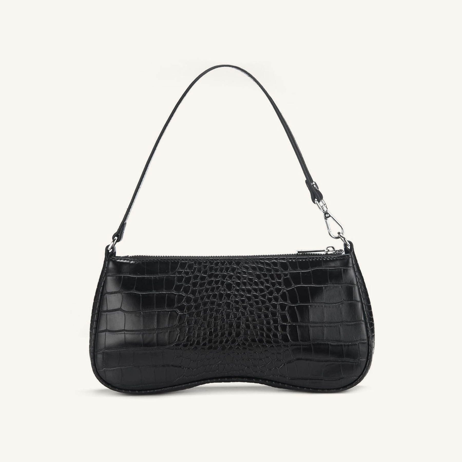 Eva Shoulder Handbag - Black Croc