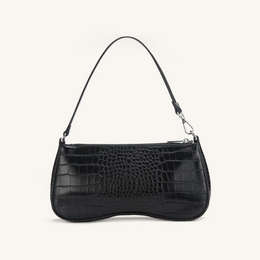 Eva Shoulder Handbag - Black Croc