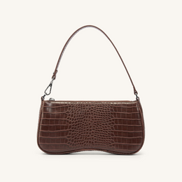 Eva Shoulder Handbag - Brown Croc